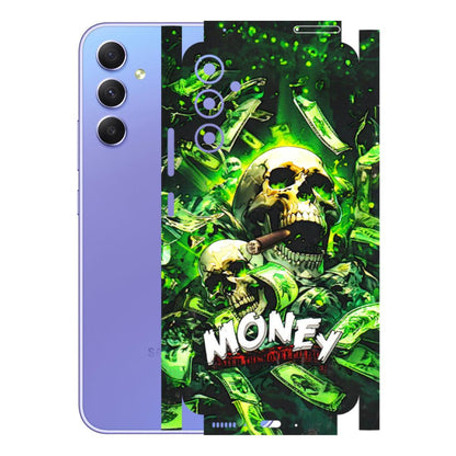 Samsung A/S Series Phone Skins (All Models) - Skull Money - 3D Embossed Finish (L-303) Samsung Galaxy A34 (5G)