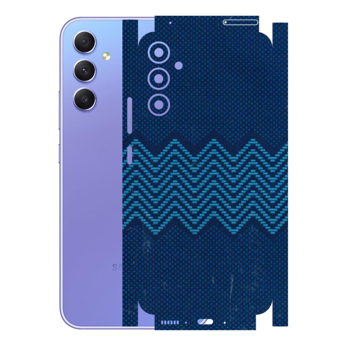 Samsung A/S Series Phone Skins (All Models) - Blue Sober Waves - 3D Embossed Finish (L-306) Samsung Galaxy A34 (5G)