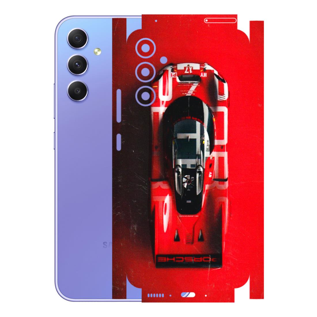 Samsung A/S Series Phone Skins (All Models) - Red Porsche Car Logo - 3D Embossed Finish (L-315) Samsung Galaxy A34 (5G)