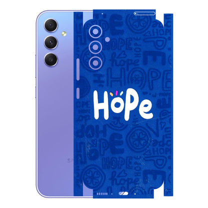 Samsung A/S Series Phone Skins (All Models) - Hope Doodles Blue - 3D Embossed Finish (L-43) Samsung Galaxy A34 (5G)