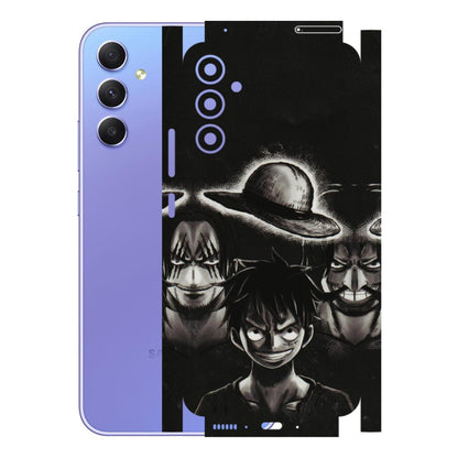 Samsung A/S Series Phone Skins (All Models) - Black Luffy Hat - 3D Embossed Finish (L-57) Samsung Galaxy A34 (5G)