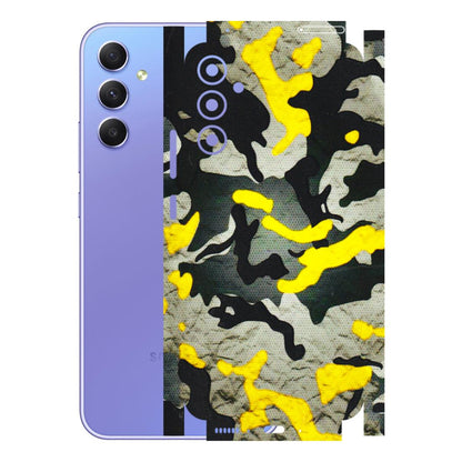 Samsung A/S Series Phone Skins (All Models) - Yellow Camouflage - 3D Embossed Finish (L-61) Samsung Galaxy A34 (5G)