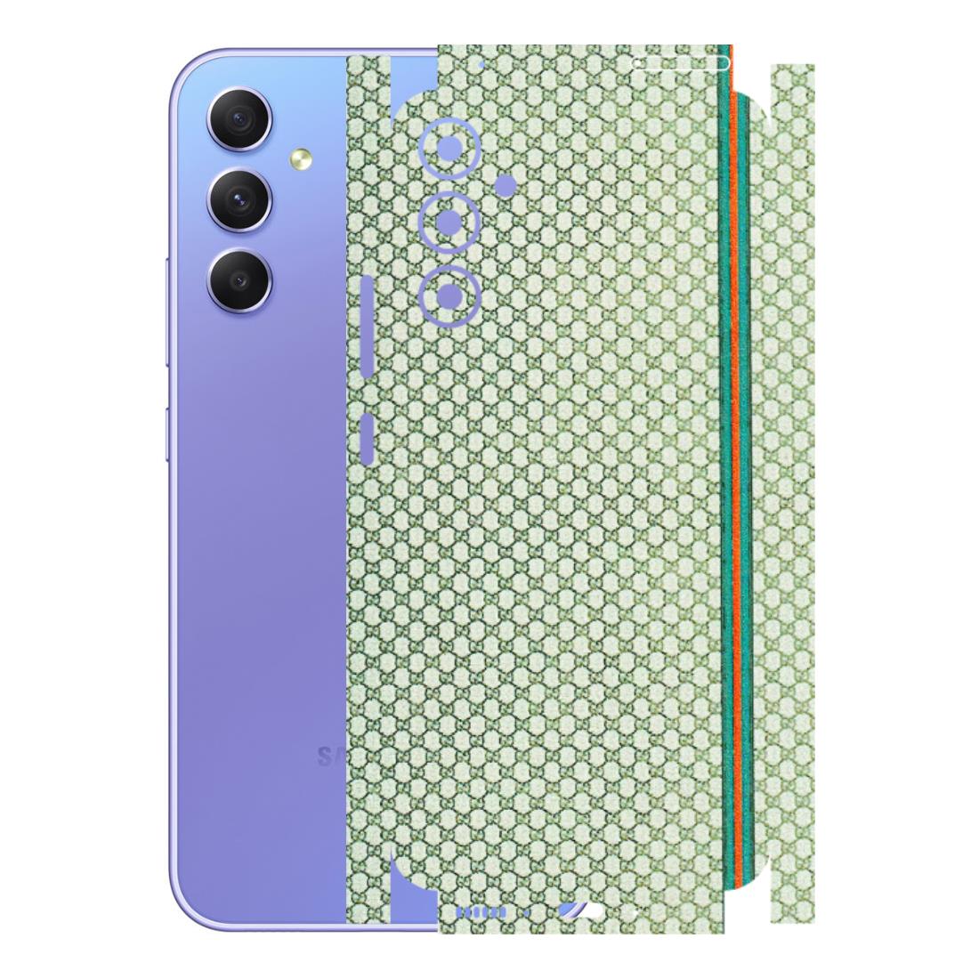 Samsung A/S Series Phone Skins (All Models) - Gucci Fabric Pattern - 3D Embossed Finish (L-73) Samsung Galaxy A34 (5G)