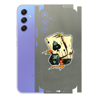 Samsung A/S Series Phone Skins (All Models) - Grey Cards Of Ace - 3D Embossed Finish (L-77) Samsung Galaxy A34 (5G)