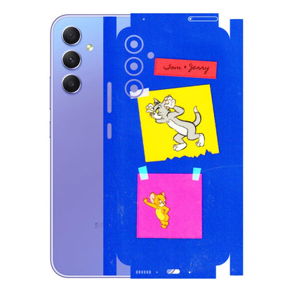 Samsung A/S Series Phone Skins (All Models) - Tom N Jerry Sticky Notes - 3D Embossed Finish (L-88) Samsung Galaxy A34 (5G)