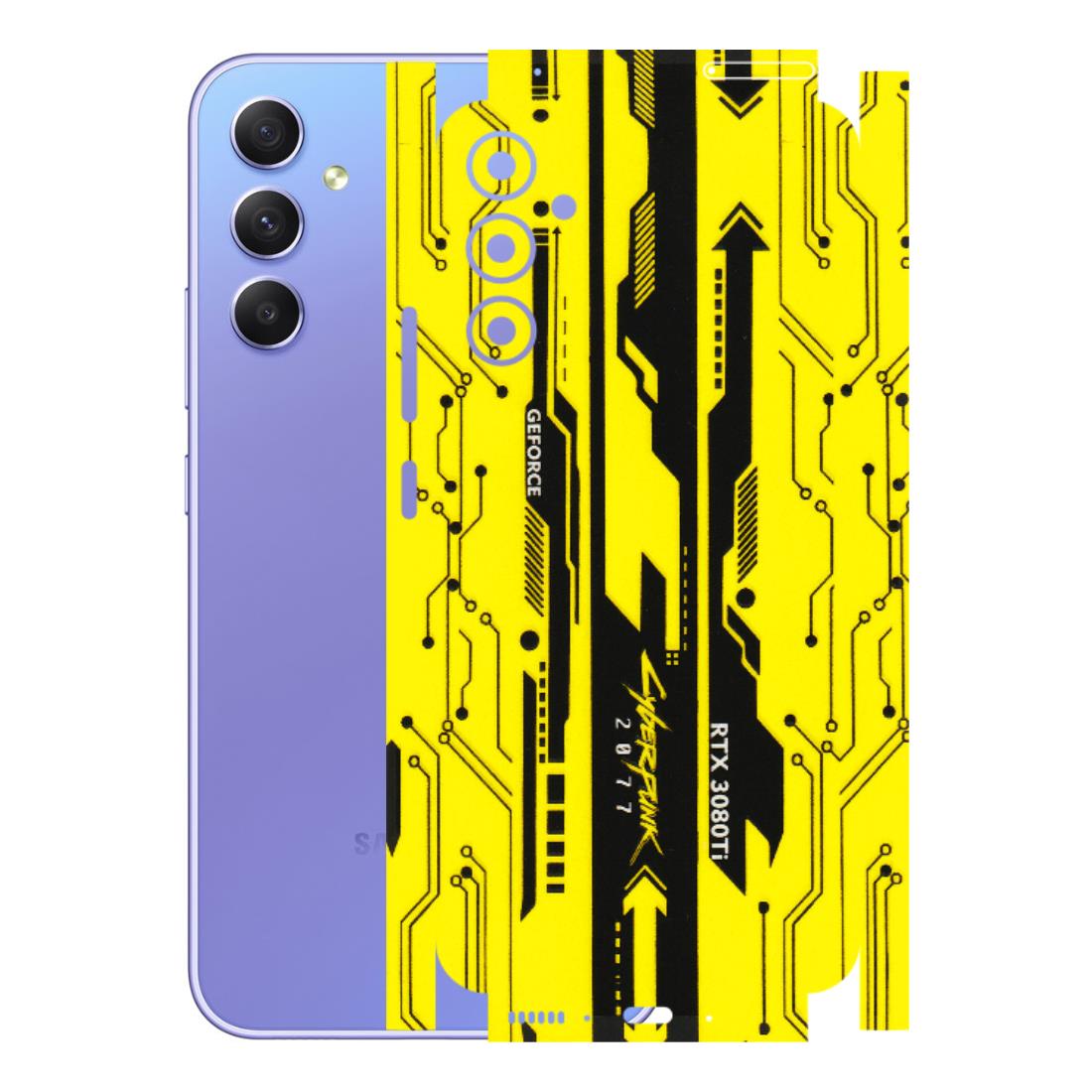 Samsung A/S Series Phone Skins (All Models) - Yellow Cyberpunk - 3D Embossed Finish (L-93) Samsung Galaxy A34 (5G)