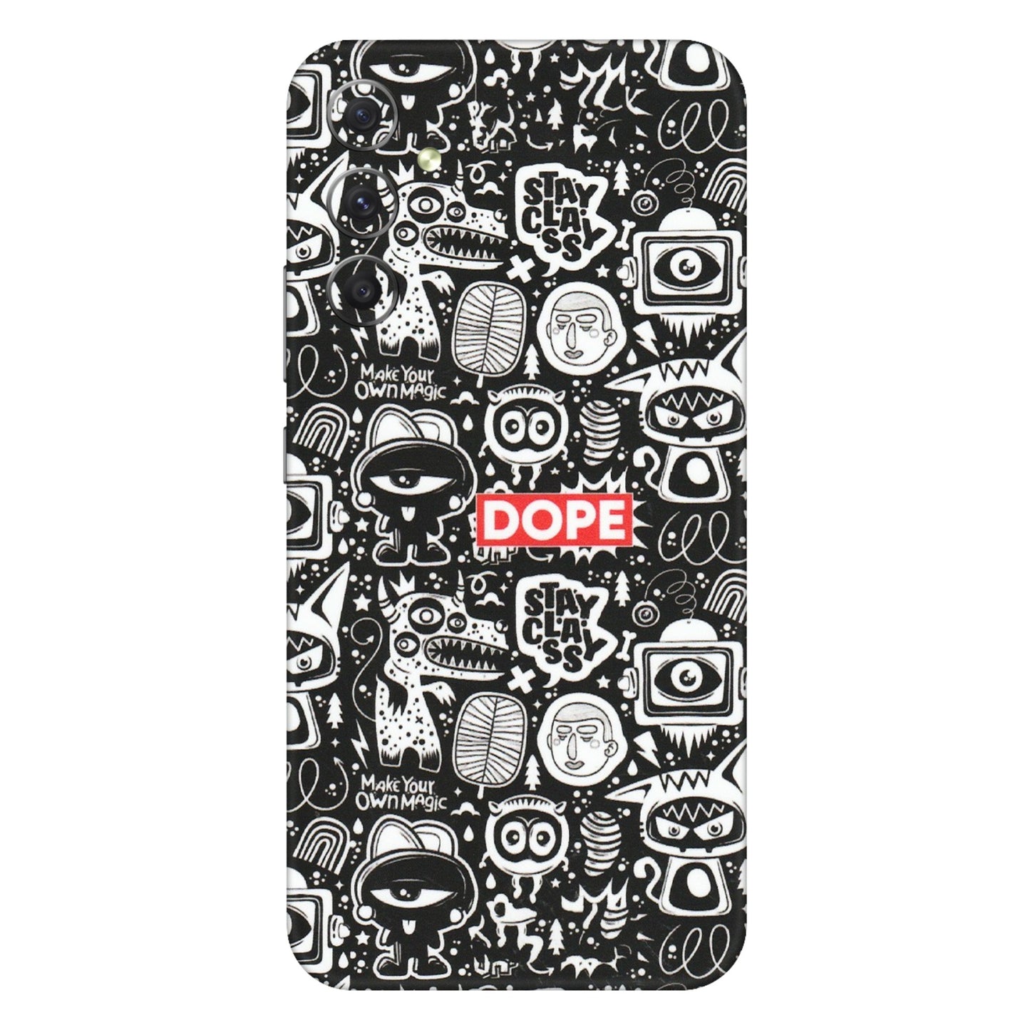 Samsung A/S Series Phone Skins (All Models) - Dope Stay Classy Black Doodles - Matte Finish (M-126) Samsung Galaxy A34 (5G)