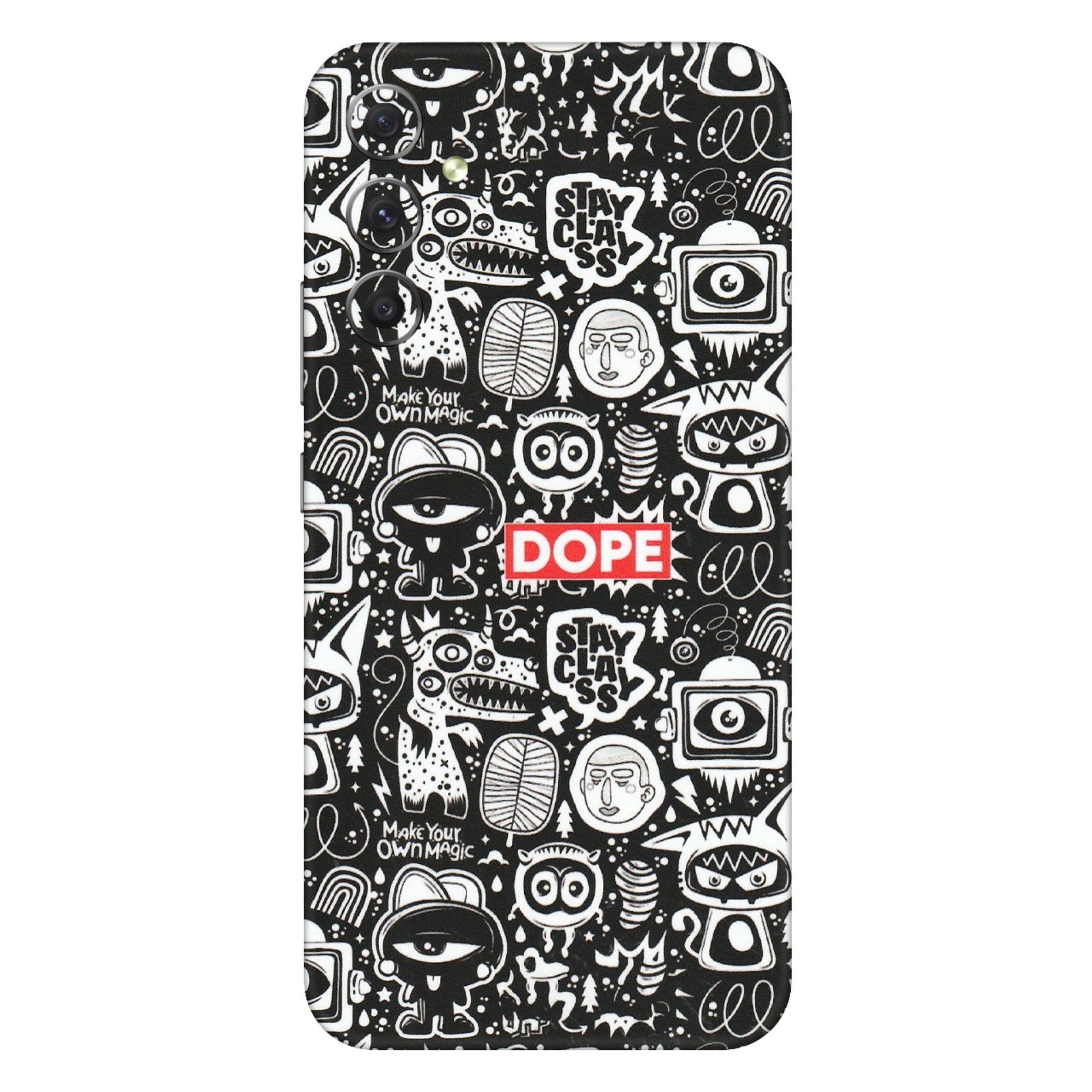 Samsung A/S Series Phone Skins (All Models) - Dope Stay Classy Black Doodles - Matte Finish (M-126) Samsung Galaxy A34 (5G)