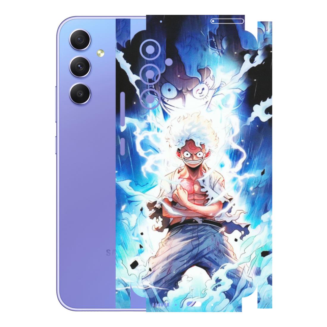 Samsung A/S Series Phone Skins (All Models) - Blue Thunder Luffy Anime - Matte Finish (M-132) Samsung Galaxy A34 (5G)