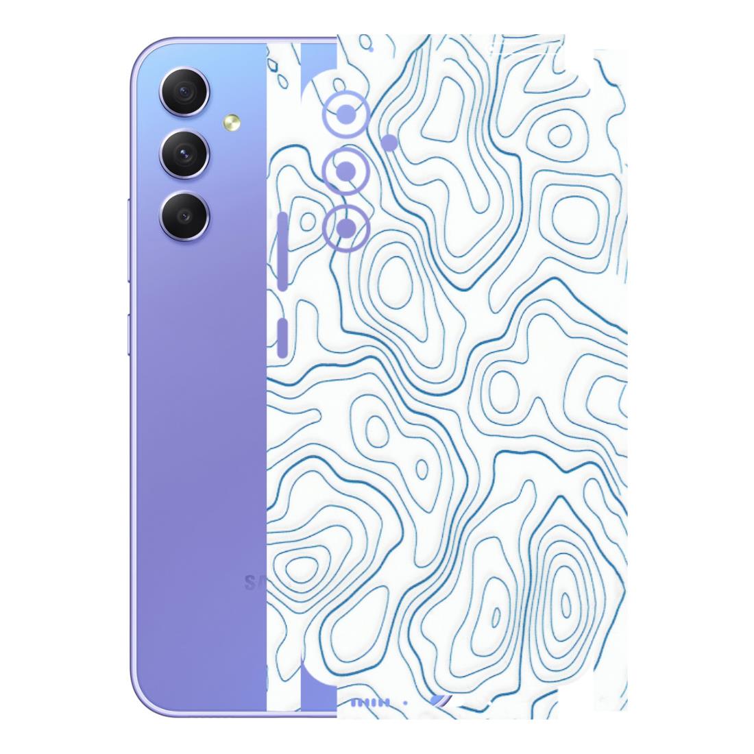 Samsung A/S Series Phone Skins (All Models) - Blue And White Swirls - Matte Finish (M-139) Samsung Galaxy A34 (5G)