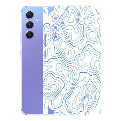 Samsung A/S Series Phone Skins (All Models) - Blue And White Swirls - Matte Finish (M-139) Samsung Galaxy A34 (5G)