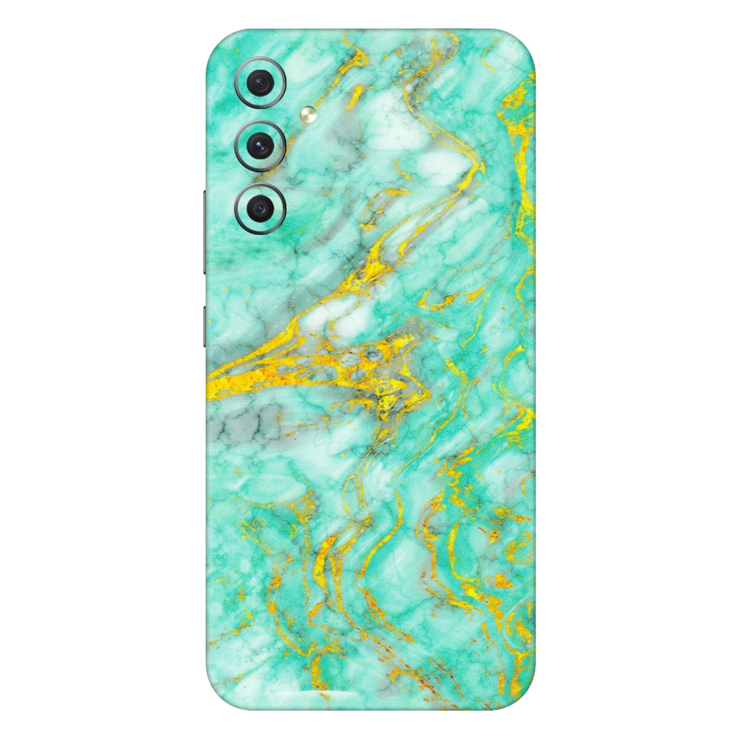 Samsung A/S Series Phone Skins (All Models) - Green And Gold Marble Feel - Matte Finish (M-16) Samsung Galaxy A34 (5G)