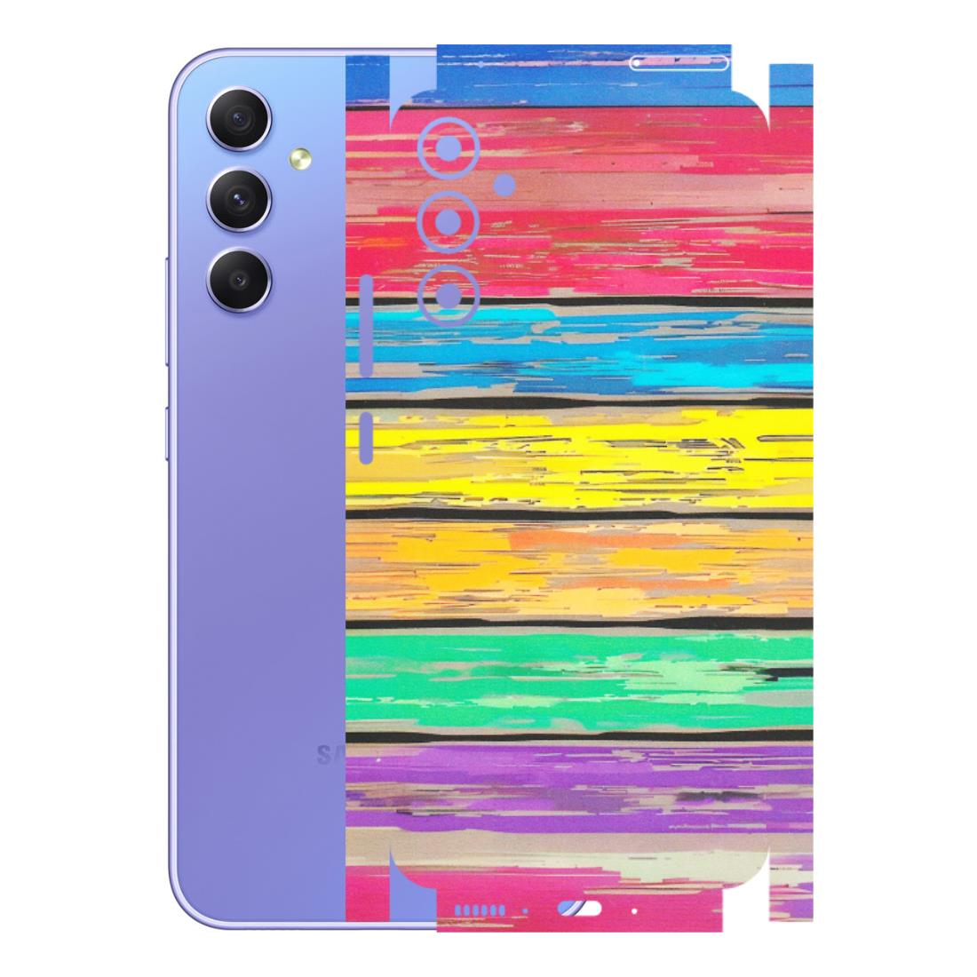 Samsung A/S Series Phone Skins (All Models) - Multi Colour Wooden Wall - Matte Finish (M-96) Samsung Galaxy A34 (5G)