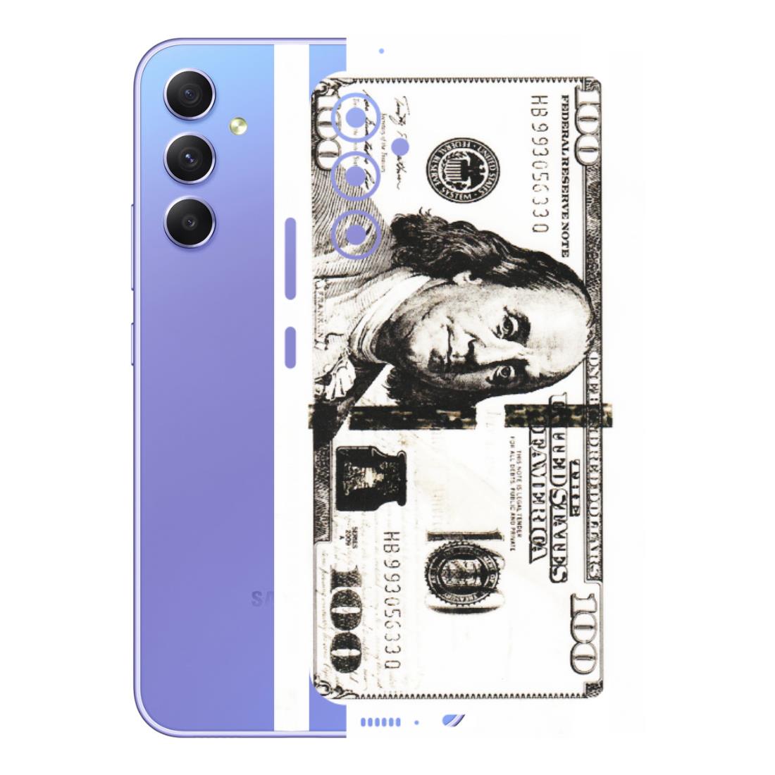 Samsung A/S Series Phone Skins (All Models) - 100 Dollar Currency - Transparent Finish (T-01) Samsung Galaxy A34 (5G)