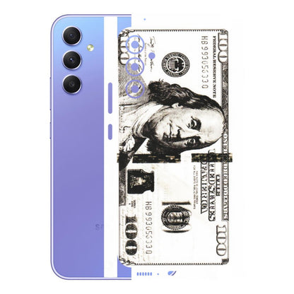 Samsung A/S Series Phone Skins (All Models) - 100 Dollar Currency - Transparent Finish (T-01) Samsung Galaxy A34 (5G)