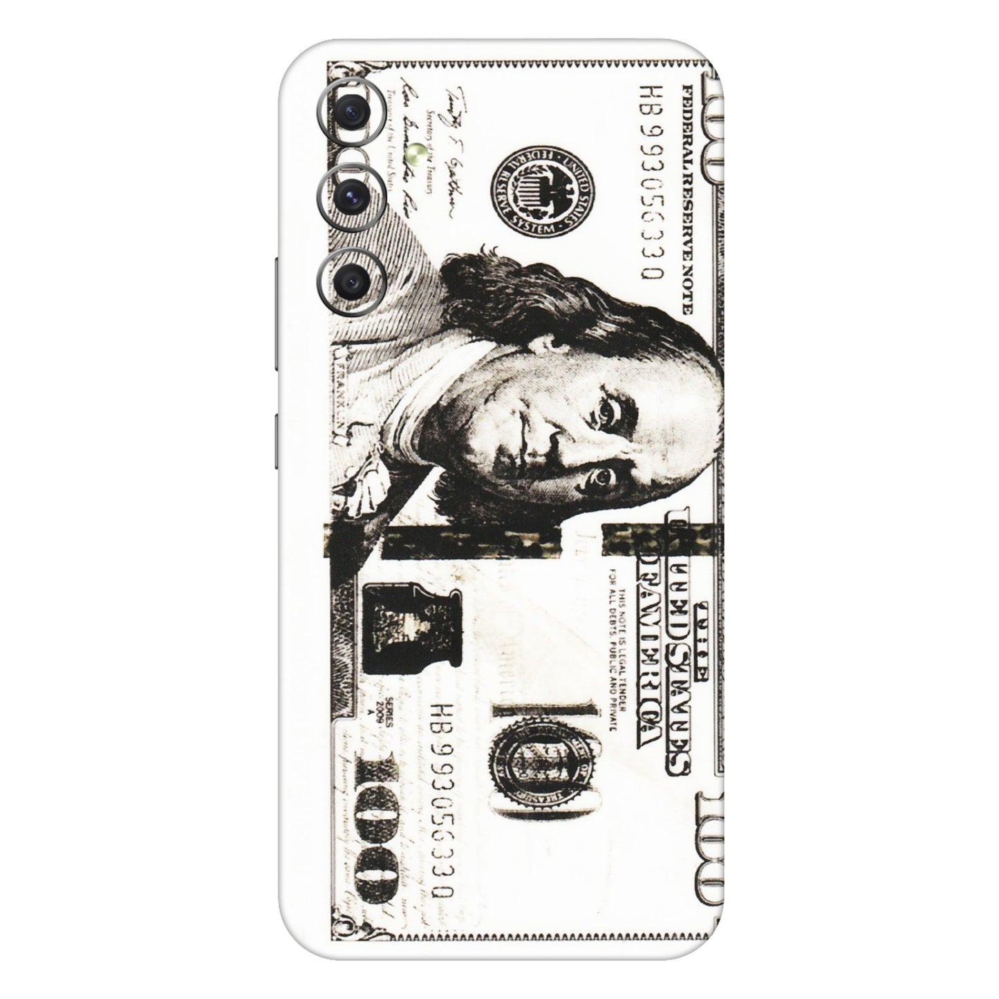 Samsung A/S Series Phone Skins (All Models) - 100 Dollar Currency - Transparent Finish (T-01) Samsung Galaxy A34 (5G)