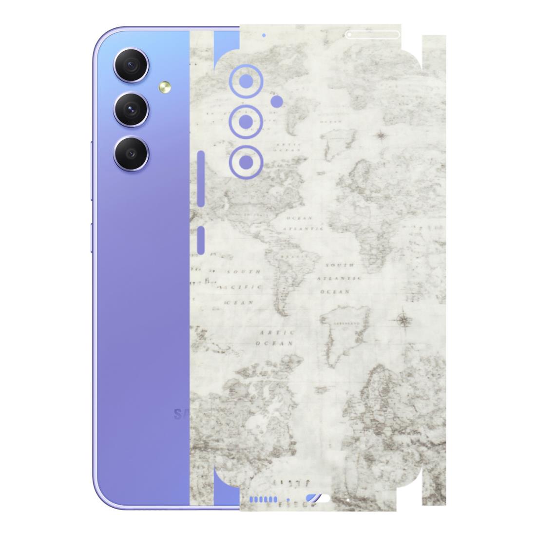 Samsung A/S Series Phone Skins (All Models) - World Travel Map - Transparent Finish (T-04) Samsung Galaxy A34 (5G)