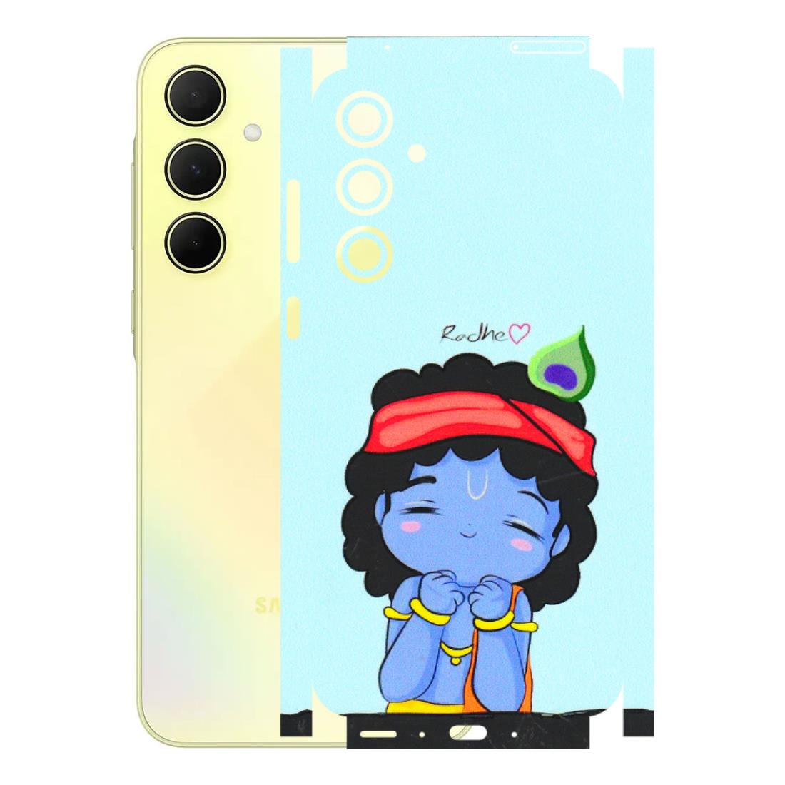Samsung A/S Series Phone Skins (All Models) - Radhe Radhe Cute Toon - 3D Embossed Finish (L-05) Samsung Galaxy A35 (5G)