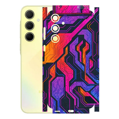 Samsung A/S Series Phone Skins (All Models) - Tech Circuits Futuristic - 3D Embossed Finish (L-07) Samsung Galaxy A35 (5G)