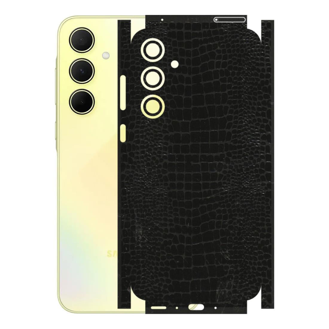 Samsung A/S Series Phone Skins (All Models) - Snake Leather Black - 3D Embossed Finish (L-107) Samsung Galaxy A35 (5G)