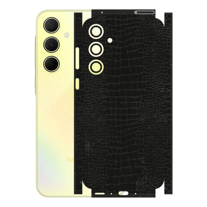 Samsung A/S Series Phone Skins (All Models) - Snake Leather Black - 3D Embossed Finish (L-107) Samsung Galaxy A35 (5G)