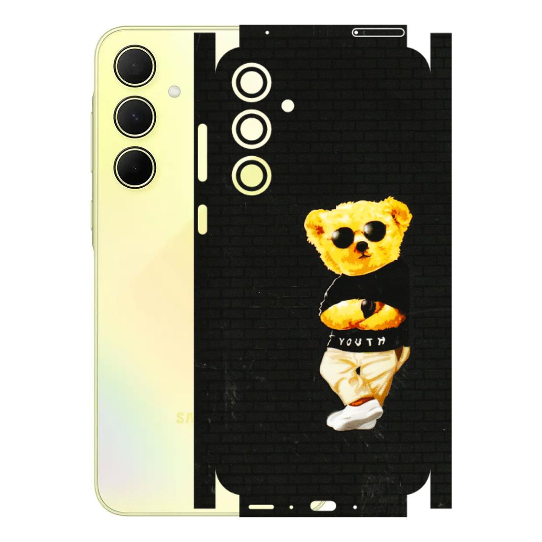 Samsung A/S Series Phone Skins (All Models) - Classy Teddy Bear - 3D Embossed Finish (L-116) Samsung Galaxy A35 (5G)