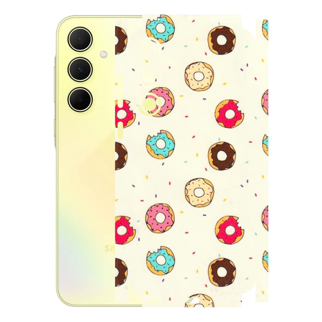Samsung A/S Series Phone Skins (All Models) - Mini Donuts Doodle Art - 3D Embossed Finish (L-122) Samsung Galaxy A35 (5G)
