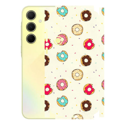 Samsung A/S Series Phone Skins (All Models) - Mini Donuts Doodle Art - 3D Embossed Finish (L-122) Samsung Galaxy A35 (5G)