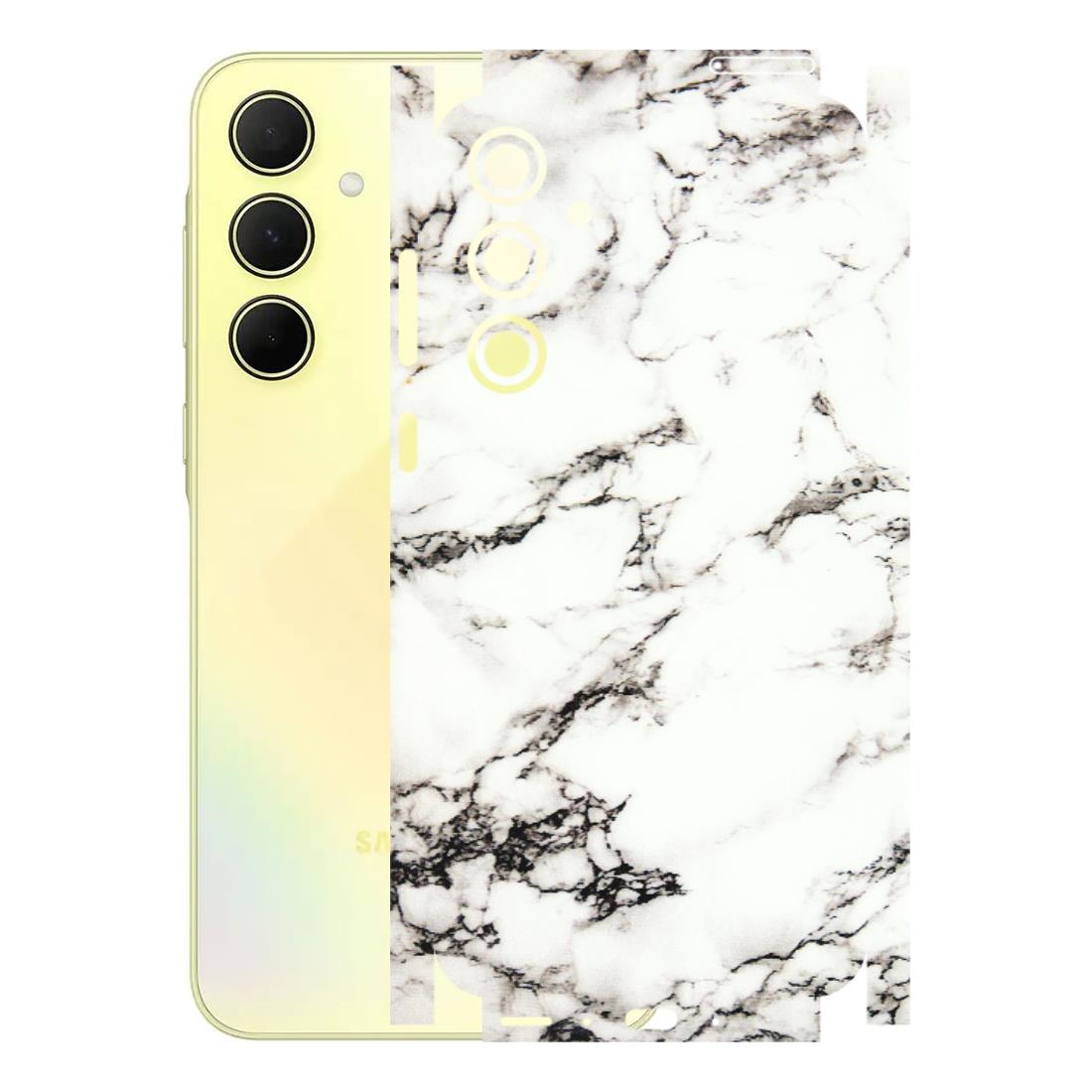 Samsung A/S Series Phone Skins (All Models) - Black and White Marble Texture - 3D Embossed Finish (L-124) Samsung Galaxy A35 (5G)