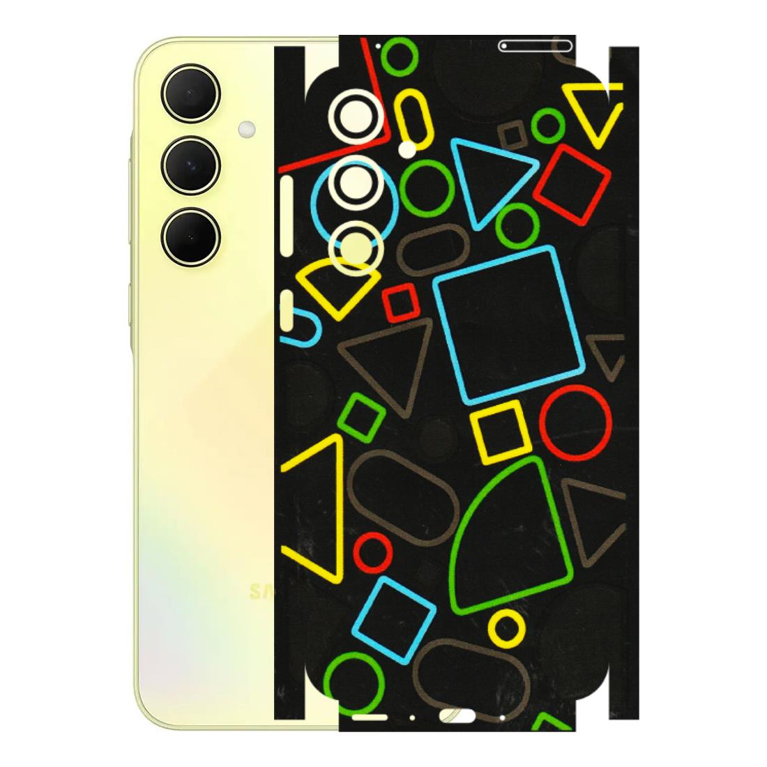 Samsung A/S Series Phone Skins (All Models) - Black Shapes - 3D Embossed Finish (L-131) Samsung Galaxy A35 (5G)