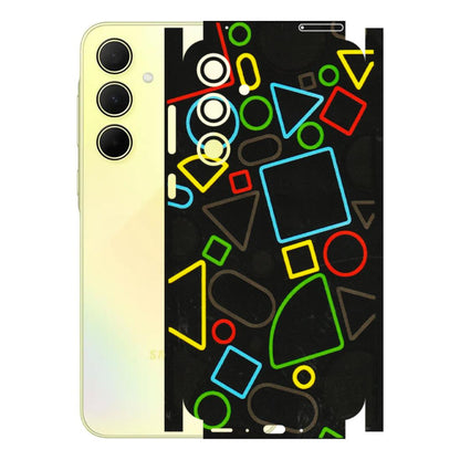 Samsung A/S Series Phone Skins (All Models) - Black Shapes - 3D Embossed Finish (L-131) Samsung Galaxy A35 (5G)