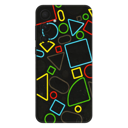 Samsung A/S Series Phone Skins (All Models) - Black Shapes - 3D Embossed Finish (L-131) Samsung Galaxy A35 (5G)