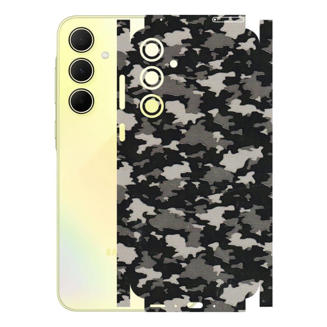 Samsung A/S Series Phone Skins (All Models) - Black/Grey Camoflaunge - 3D Embossed Finish (L-142) Samsung Galaxy A35 (5G)