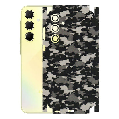 Samsung A/S Series Phone Skins (All Models) - Black/Grey Camoflaunge - 3D Embossed Finish (L-142) Samsung Galaxy A35 (5G)