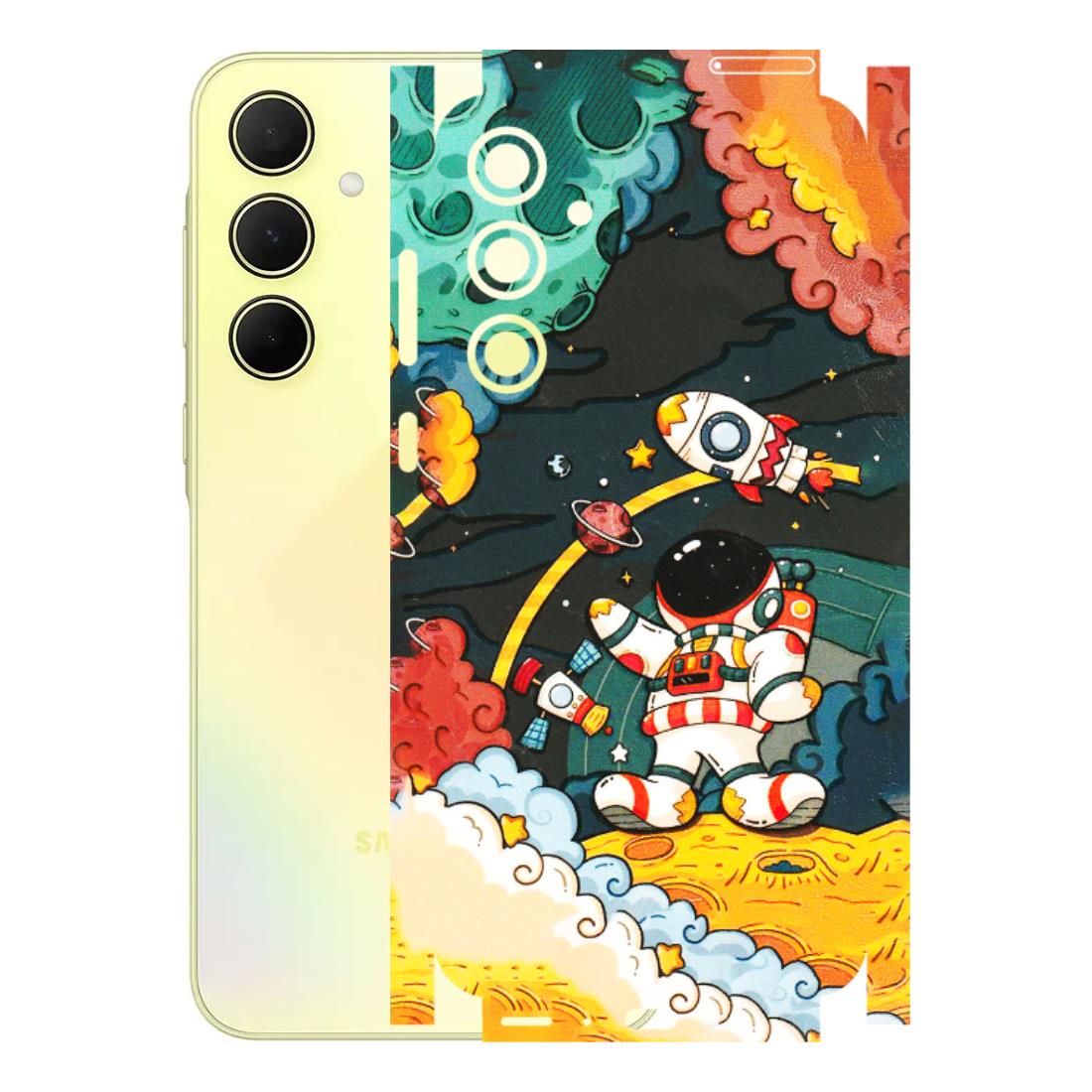 Samsung A/S Series Phone Skins (All Models) - Astronauts & Spaceship - 3D Embossed Finish (L-145) Samsung Galaxy A35 (5G)