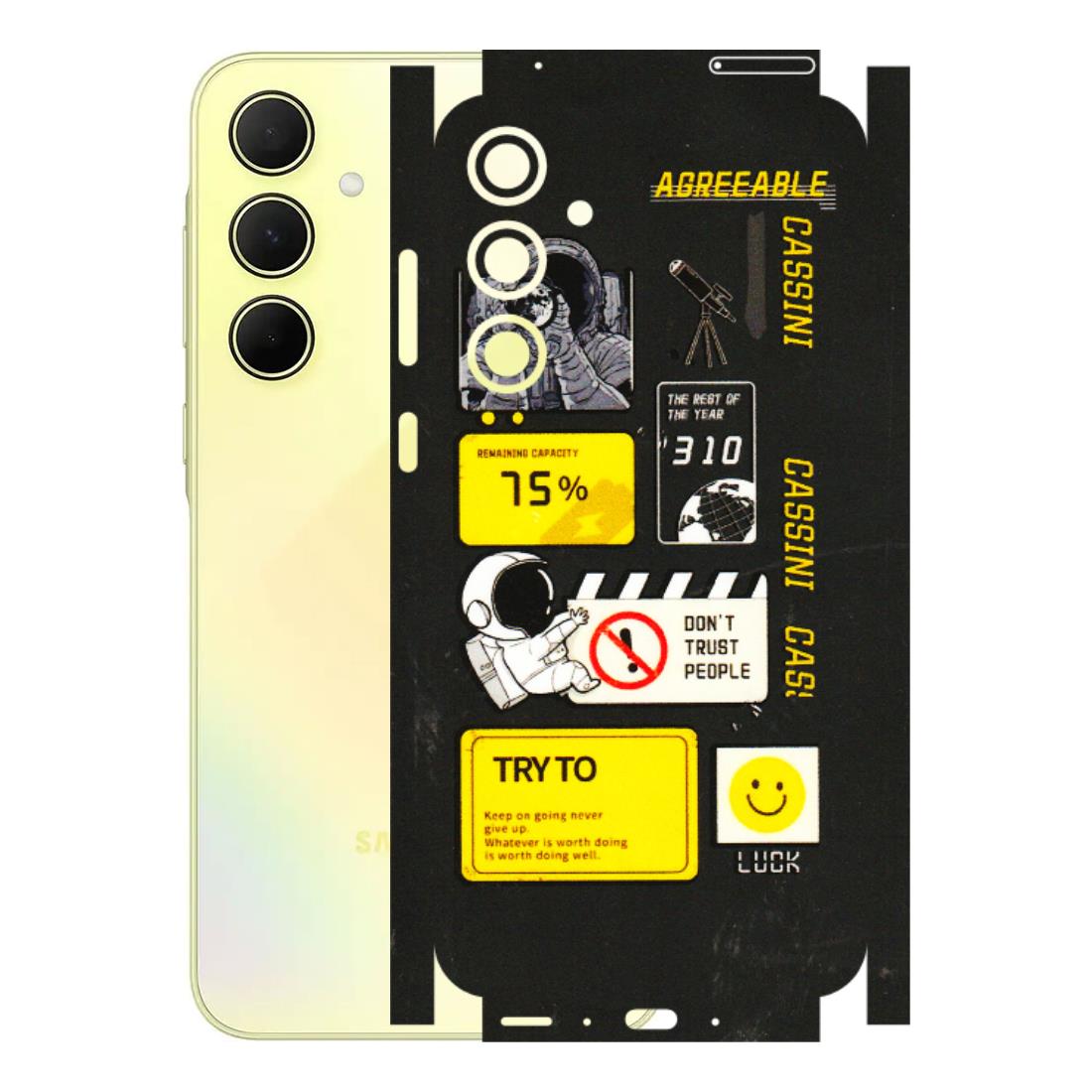 Samsung A/S Series Phone Skins (All Models) - Black Cassini - 3D Embossed Finish (L-161) Samsung Galaxy A35 (5G)