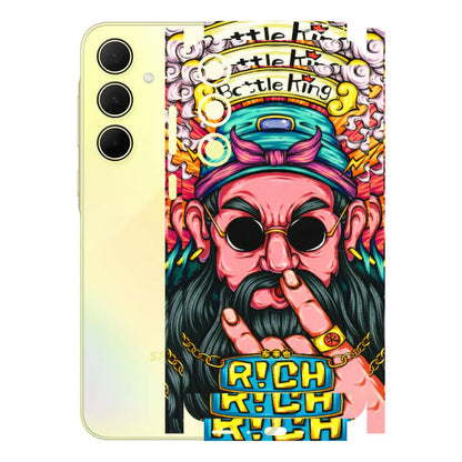 Samsung A/S Series Phone Skins (All Models) - Battle King Dude Face - 3D Embossed Finish (L-178) Samsung Galaxy A35 (5G)