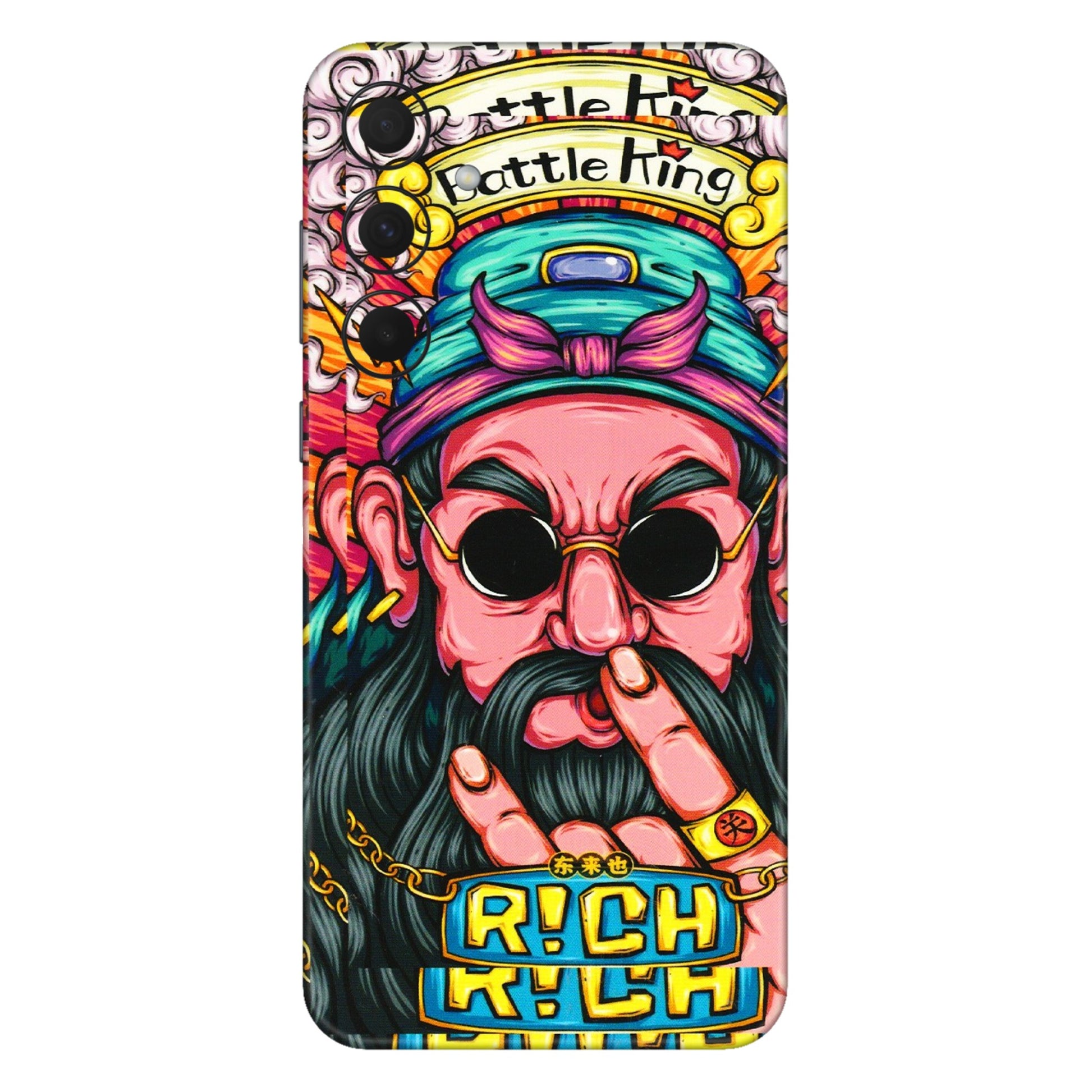 Samsung A/S Series Phone Skins (All Models) - Battle King Dude Face - 3D Embossed Finish (L-178) Samsung Galaxy A35 (5G)