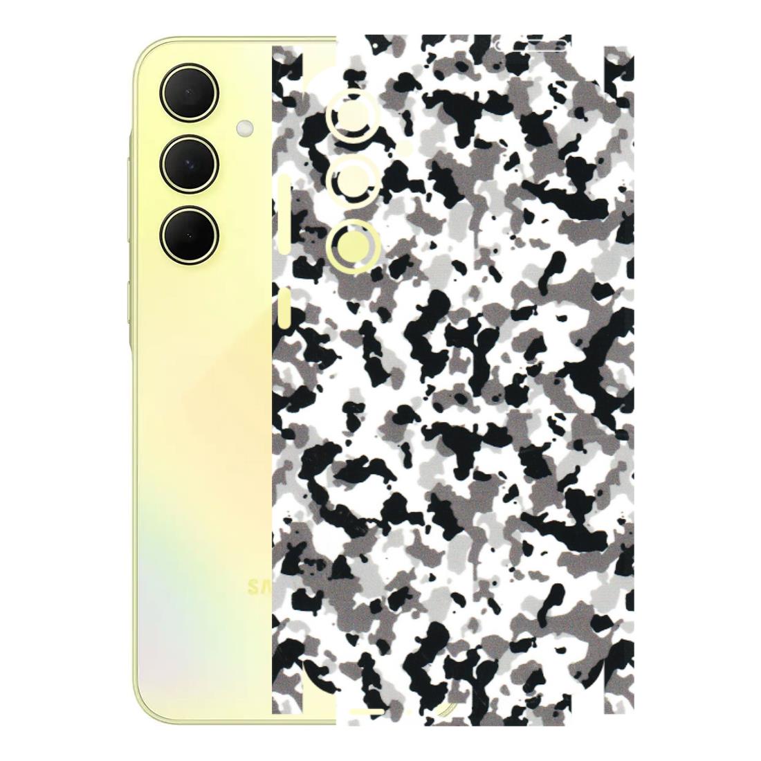 Samsung A/S Series Phone Skins (All Models) - White Black Camouflage - 3D Embossed Finish (L-18) Samsung Galaxy A35 (5G)