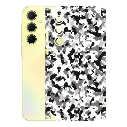 Samsung A/S Series Phone Skins (All Models) - White Black Camouflage - 3D Embossed Finish (L-18) Samsung Galaxy A35 (5G)