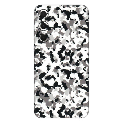 Samsung A/S Series Phone Skins (All Models) - White Black Camouflage - 3D Embossed Finish (L-18) Samsung Galaxy A35 (5G)