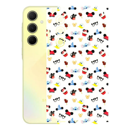 Samsung A/S Series Phone Skins (All Models) - Minnie Mouse & Donald Doodles s - 3D Embossed Finish (L-194) Samsung Galaxy A35 (5G)