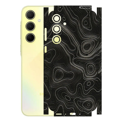 Samsung A/S Series Phone Skins (All Models) - Black Swirl - 3D Embossed Finish (L-196) Samsung Galaxy A35 (5G)