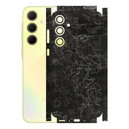 Samsung A/S Series Phone Skins (All Models) - Black map Texture - 3D Embossed Finish (L-201) Samsung Galaxy A35 (5G)