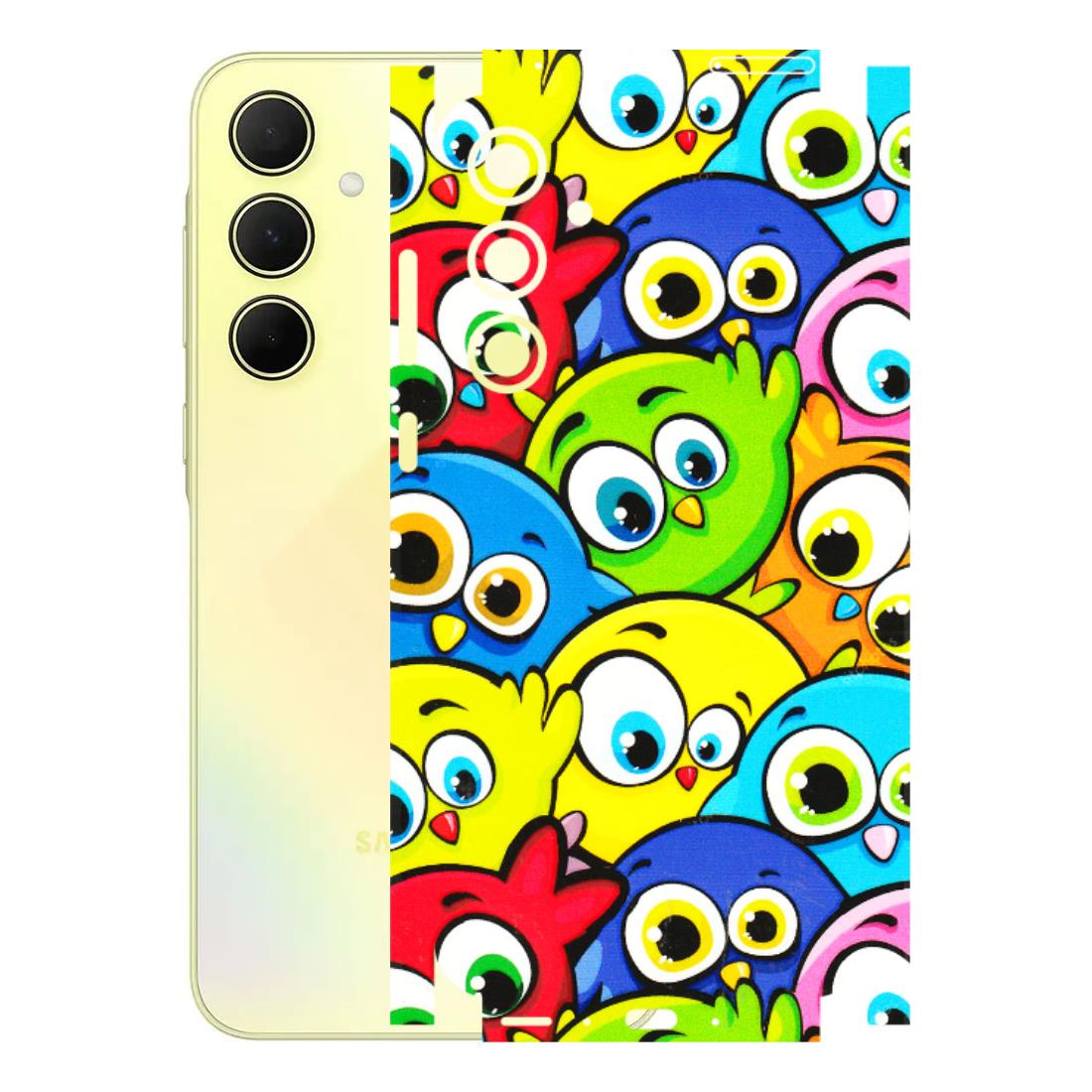Samsung A/S Series Phone Skins (All Models) - Cute Fluffy Birds - 3D Embossed Finish (L-213) Samsung Galaxy A35 (5G)