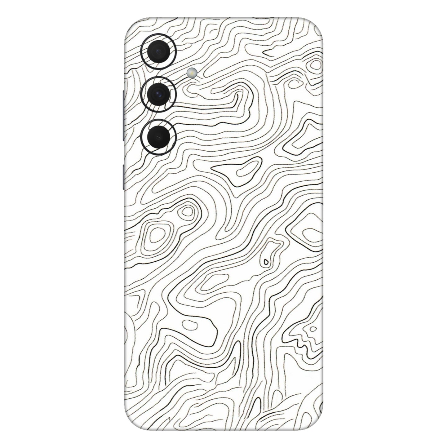 Samsung A/S Series Phone Skins (All Models) - White Black Swirls - 3D Embossed Finish (L-219) Samsung Galaxy A35 (5G)