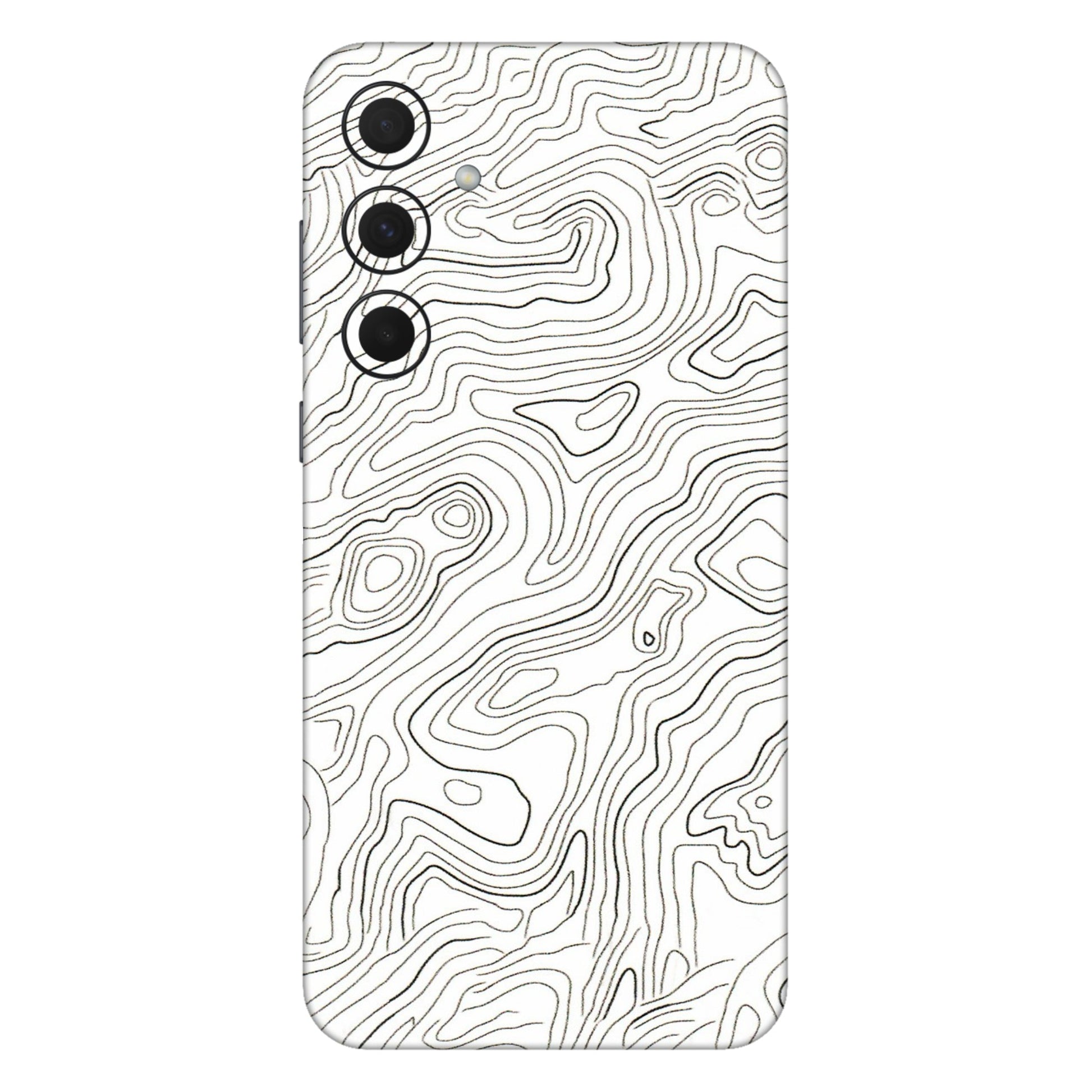Samsung A/S Series Phone Skins (All Models) - White Black Swirls - 3D Embossed Finish (L-219) Samsung Galaxy A35 (5G)
