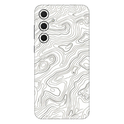 Samsung A/S Series Phone Skins (All Models) - White Black Swirls - 3D Embossed Finish (L-219) Samsung Galaxy A35 (5G)
