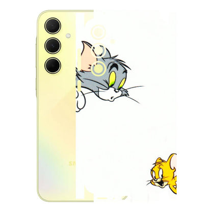 Samsung A/S Series Phone Skins (All Models) - Cute Tom And Jerry - 3D Embossed Finish (L-220) Samsung Galaxy A35 (5G)