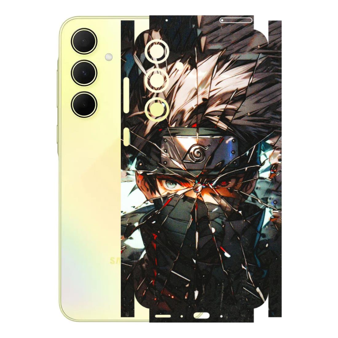 Samsung A/S Series Phone Skins (All Models) - Kakashi Shattered Glass Effect - 3D Embossed Finish (L-237) Samsung Galaxy A35 (5G)